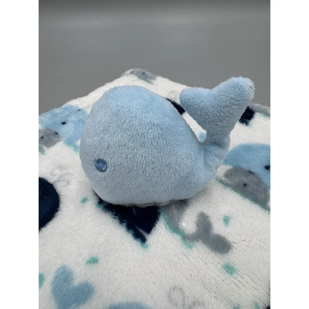 Cribmates Regent Baby Blue Whale Lovey Plush Security Blanket